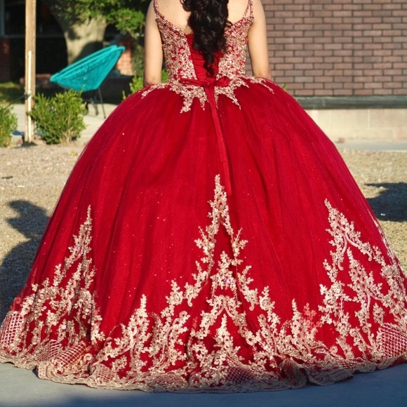 slim fit dress slacks Vintage Burgundy Flower Ball Gown Sweet 16 Dress Gold Lace Quince Dres –  Viniodress main image 0